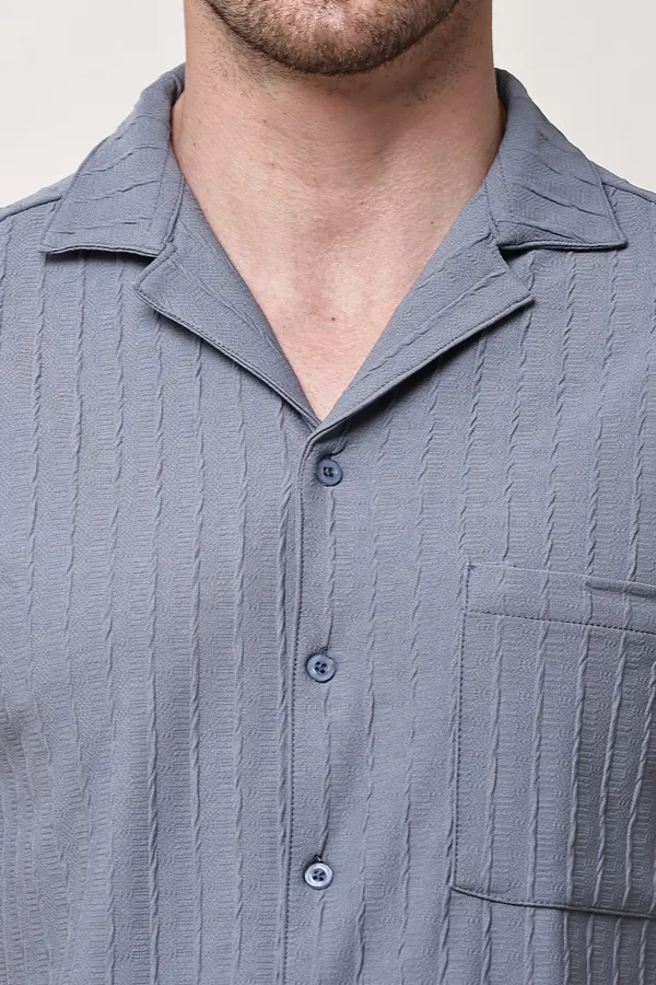 Grey_Premium_Texture_Polyester_Shirt_And_Shorts_Lounge_Set_For_Men