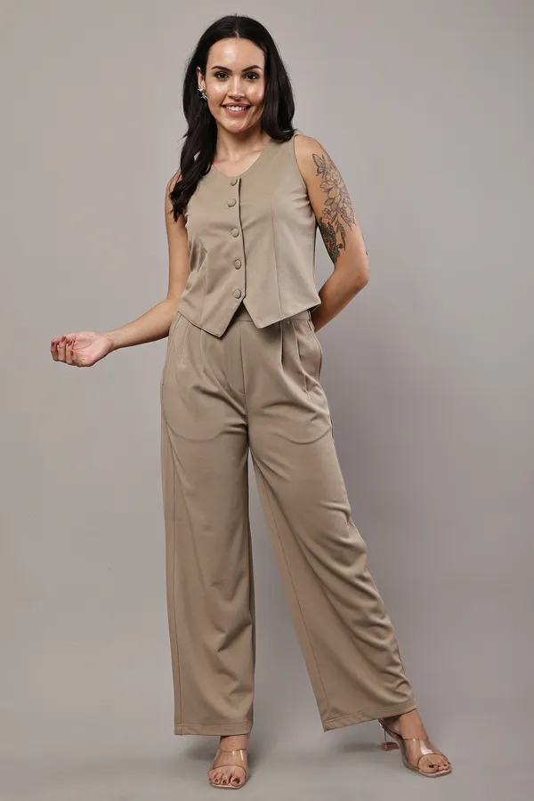 Beige_Premium_Cotton_Twill_Vest_And_Palazzo_Set_For_Women