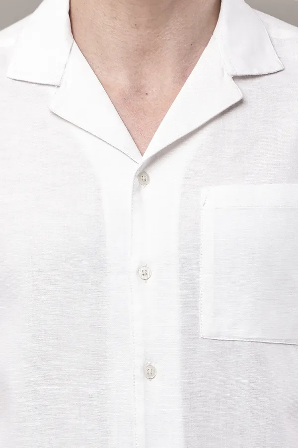 White_Premium_Linen_Camp_Collar_Shirt_For_Men