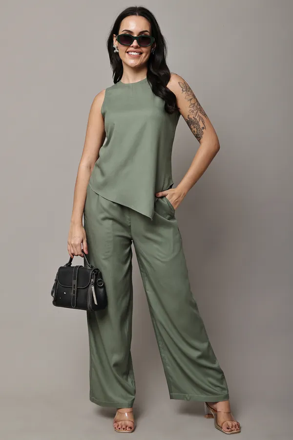 Olive_Green_Premium_Rayon_Top_And_Palazzo_Co-Ord_Set_For_Women