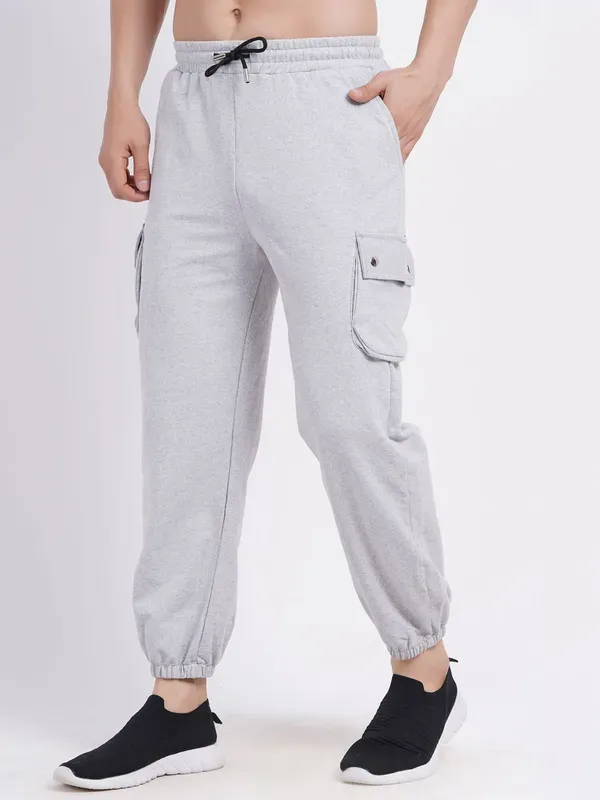 Grey_Premium_Cotton_And_Polyester_Cargo_Pants_For_Women