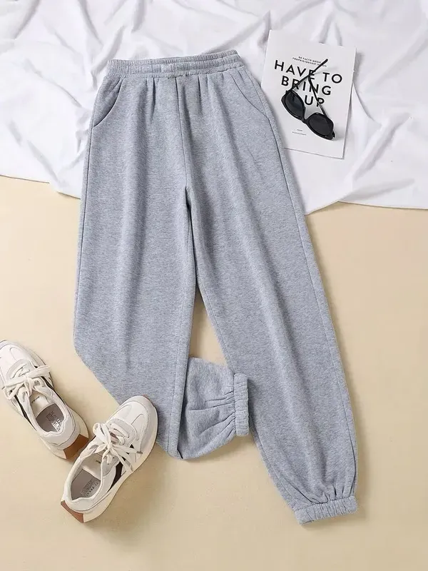 Grey_Premium_Cotton_And_Polyester_Joggers_For_Women