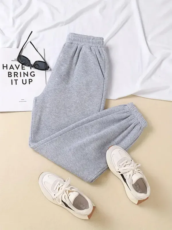 Grey_Premium_Cotton_And_Polyester_Joggers_For_Women