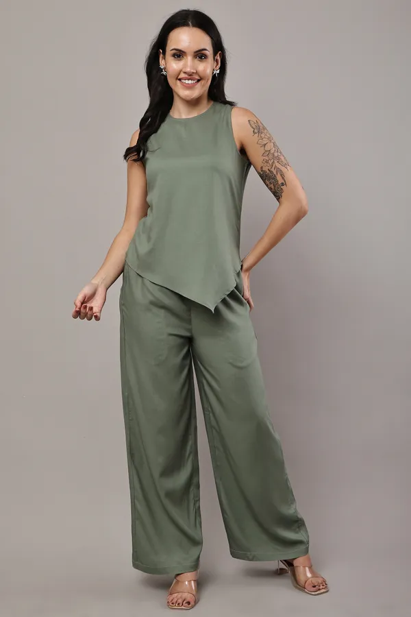 Olive_Green_Premium_Rayon_Top_And_Palazzo_Co-Ord_Set_For_Women