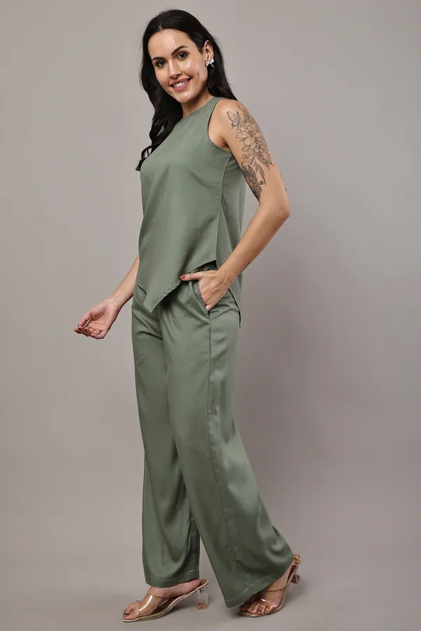 Olive_Green_Premium_Rayon_Top_And_Palazzo_Co-Ord_Set_For_Women