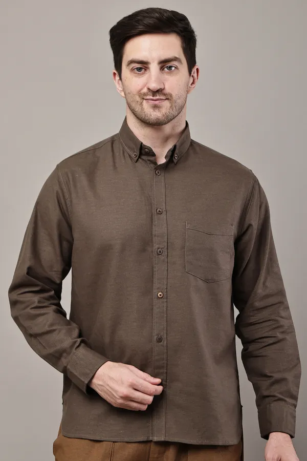 Brown_Premium_Linen_Slim_Fit_Casual_Shirt_For_Men