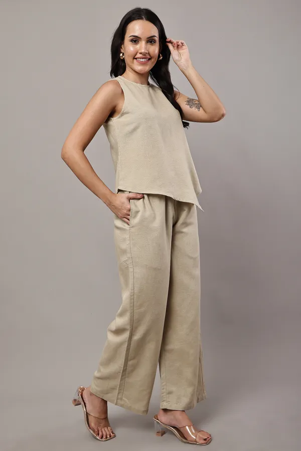 Beige_Premium_Rayon_Straight_Fit_Co-Ord_Set_For_Women