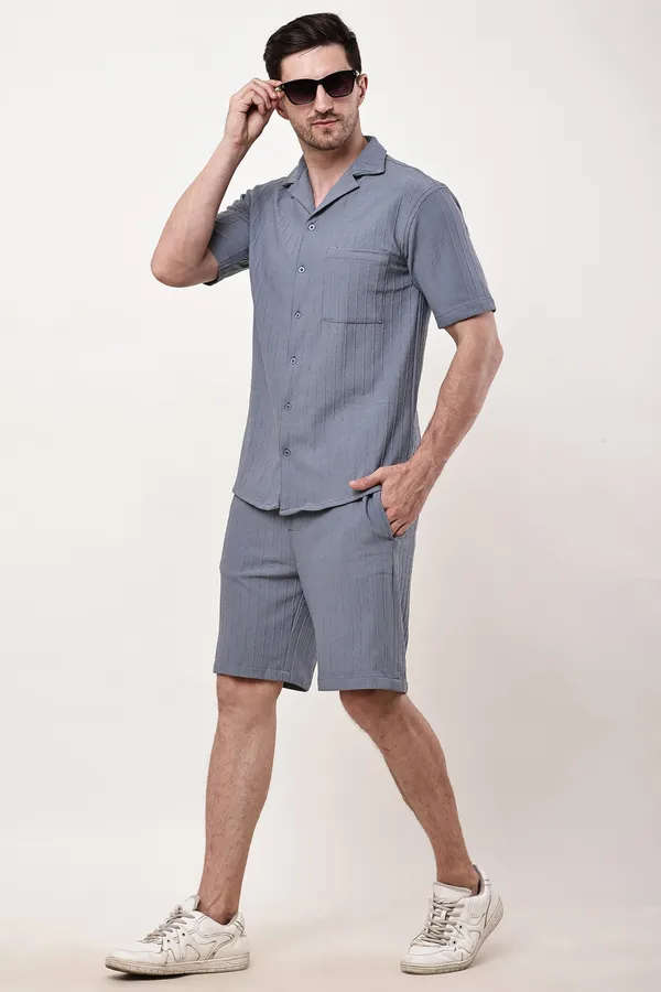 Grey_Premium_Texture_Polyester_Shirt_And_Shorts_Lounge_Set_For_Men