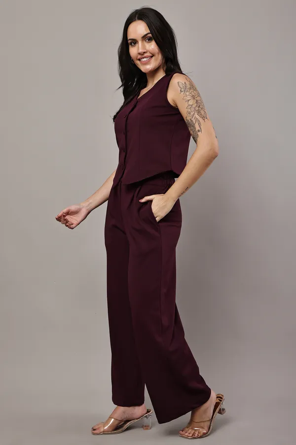 Maroon_Premium_Cotton_Twill_Vest_And_Palazzo_Set_For_Women