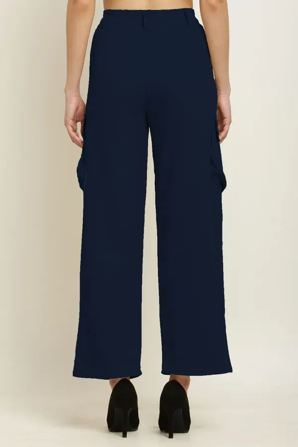 Blue_Premium_Cotton_And_Polyester_Cargo_Pants_For_Women