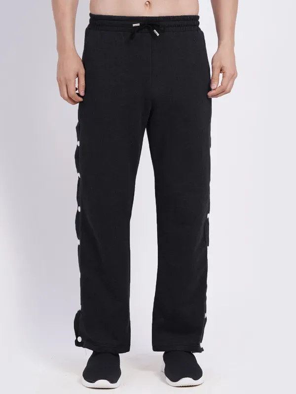 Black_Premium_Cotton_French_Terry_Cargo_Pants_For_Men