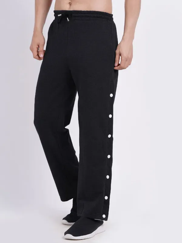 Black_Premium_Cotton_French_Terry_Cargo_Pants_For_Men