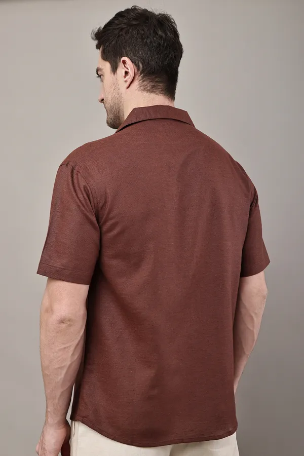 Brown_Premium_Linen_Camp_Collar_Shirt_For_Men