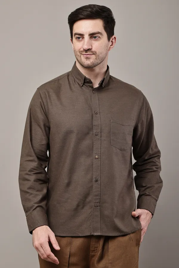 Brown_Premium_Linen_Slim_Fit_Casual_Shirt_For_Men