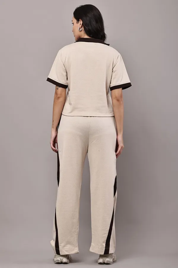 Beige_Cotton_Collared_Contrast_Trim_Co-ord_Set_for_Women