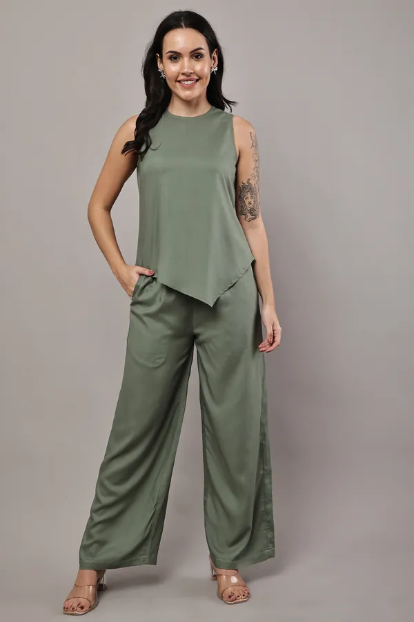 Olive_Green_Premium_Rayon_Top_And_Palazzo_Co-Ord_Set_For_Women