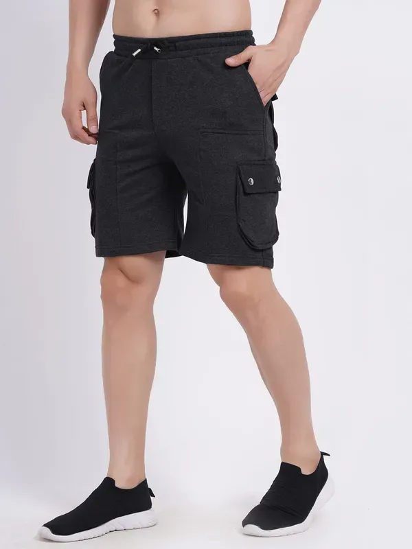 Black_Premium_Cotton_And_Polyester_Shorts_For_Men