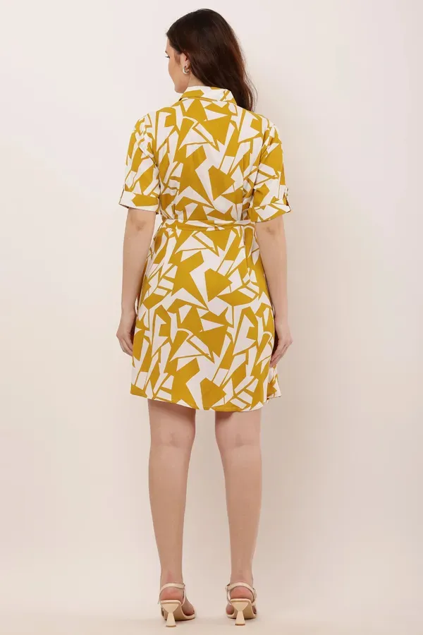 Yellow_Premium_Viscose_Rayon_Mini_Dress_For_Women