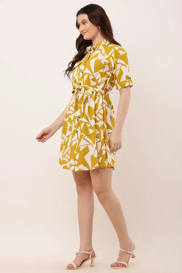 Yellow_Premium_Viscose_Rayon_Mini_Dress_For_Women