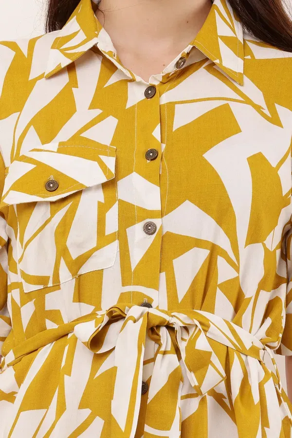 Yellow_Premium_Viscose_Rayon_Mini_Dress_For_Women
