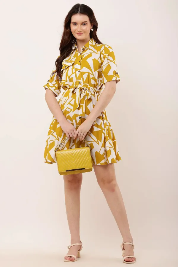 Yellow_Premium_Viscose_Rayon_Mini_Dress_For_Women