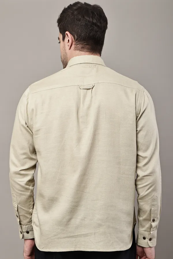 Beige_Premium_Linen_Button-Down_Collar_Shirt_For_Men