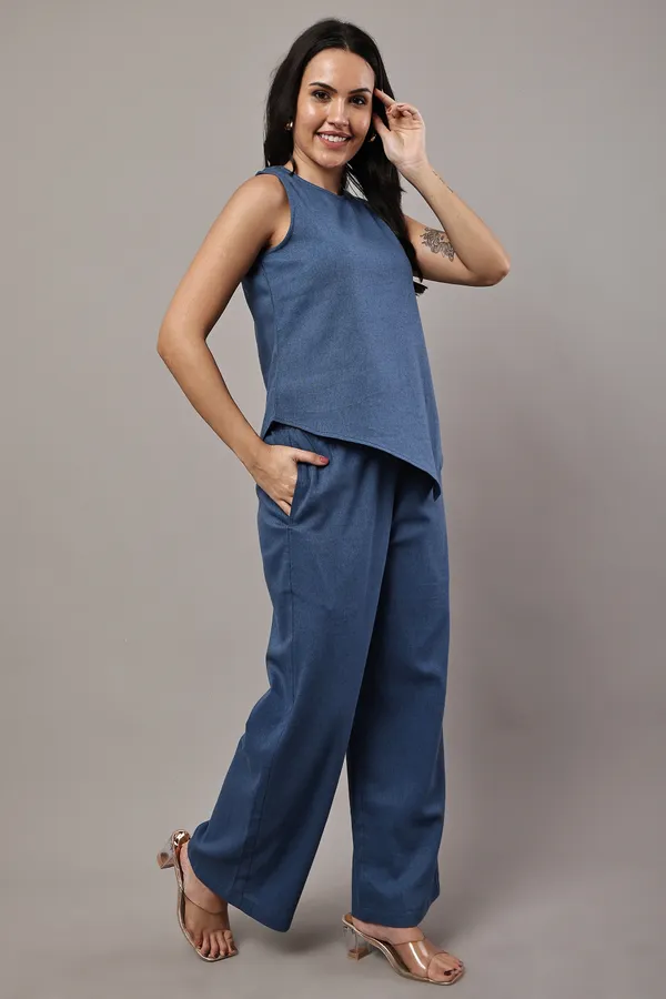 Blue_Premium_Rayon_Top_And_Pant_Set_For_Women