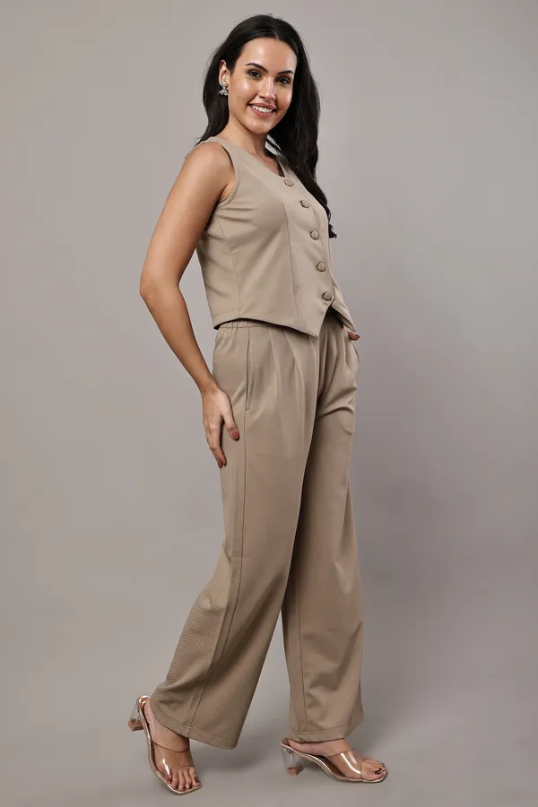 Beige_Premium_Cotton_Twill_Vest_And_Palazzo_Set_For_Women