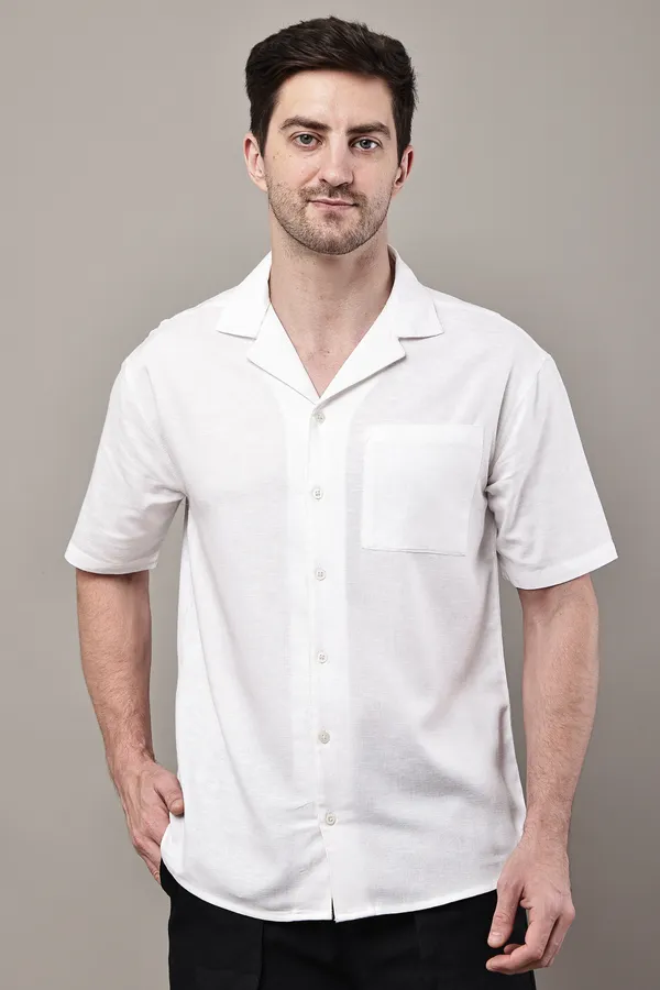 White_Premium_Linen_Camp_Collar_Shirt_For_Men