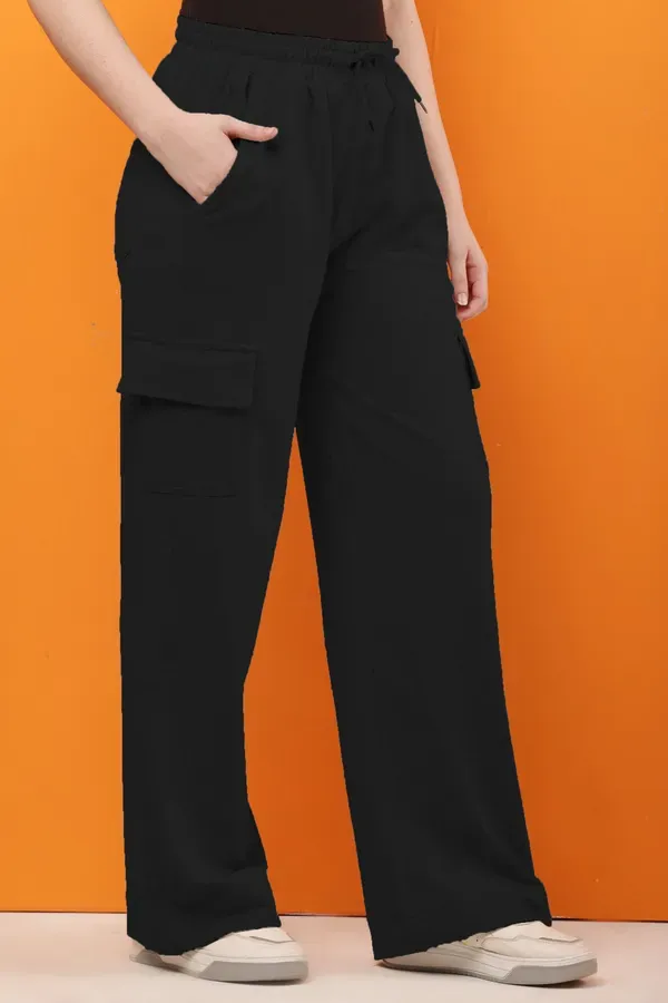 Black_Premium_Cotton_Cargo_Pants_For_Women
