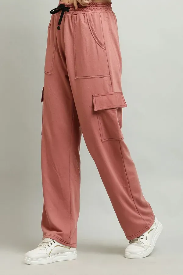 Pink_Premium_Cotton_And_Polyester_Cargo_Pants_For_Women