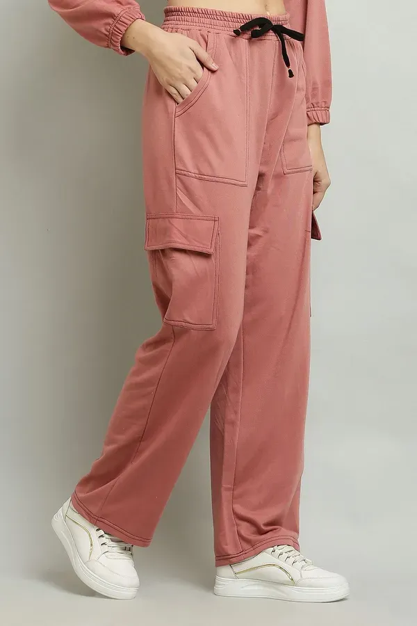 Pink_Premium_Cotton_And_Polyester_Cargo_Pants_For_Women