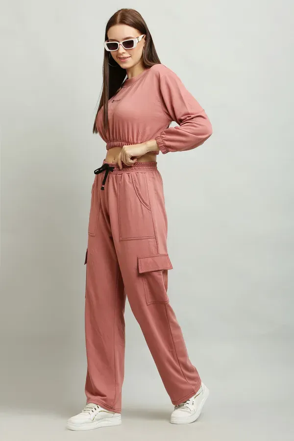 Pink_Premium_Cotton_And_Polyester_Cargo_Pants_For_Women