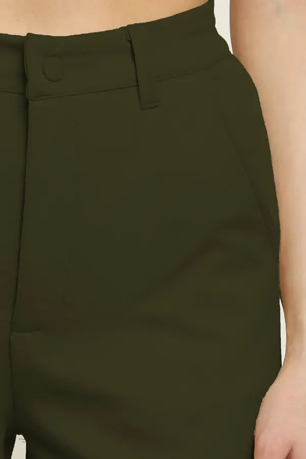 Green_Premium_Cotton_And_Polyester_Cargo_Pants_For_Women