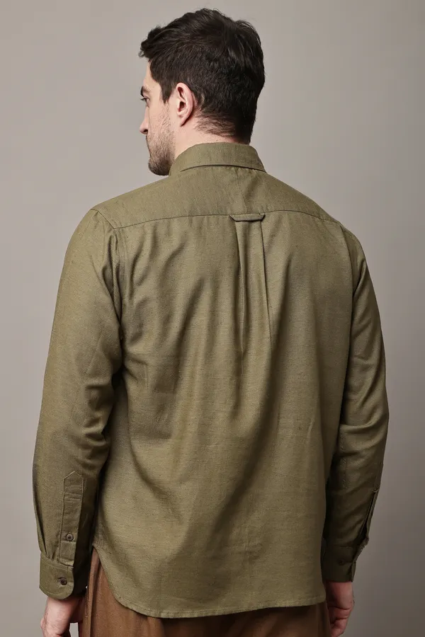 Olive_Green_Premium_Linen_Full_Sleeve_Shirt_For_Men