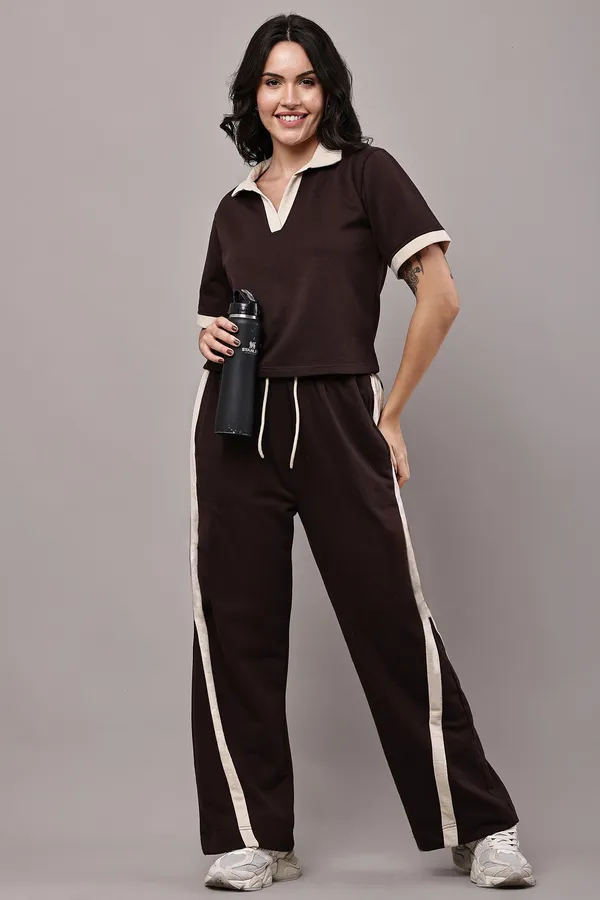 Brown_Contrast_Collar_Polo_Top_and_Wide_Leg_Pants_Co-ord_Set_for_Women