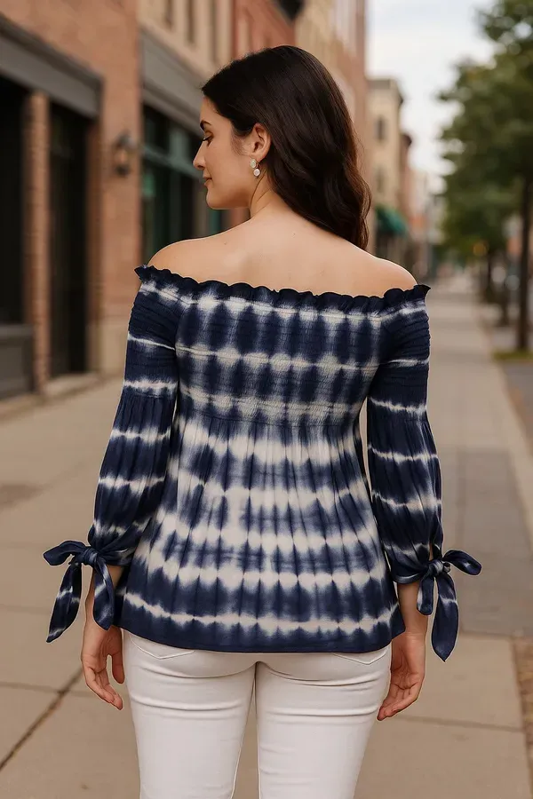 Dark_Blue_Premium_Viscose_Rayon_Top_For_Women
