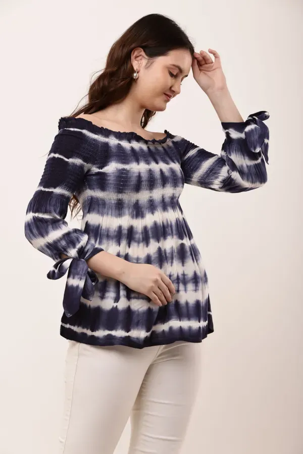Dark_Blue_Premium_Viscose_Rayon_Top_For_Women