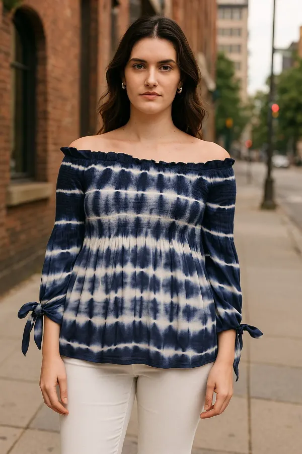 Dark_Blue_Premium_Viscose_Rayon_Top_For_Women