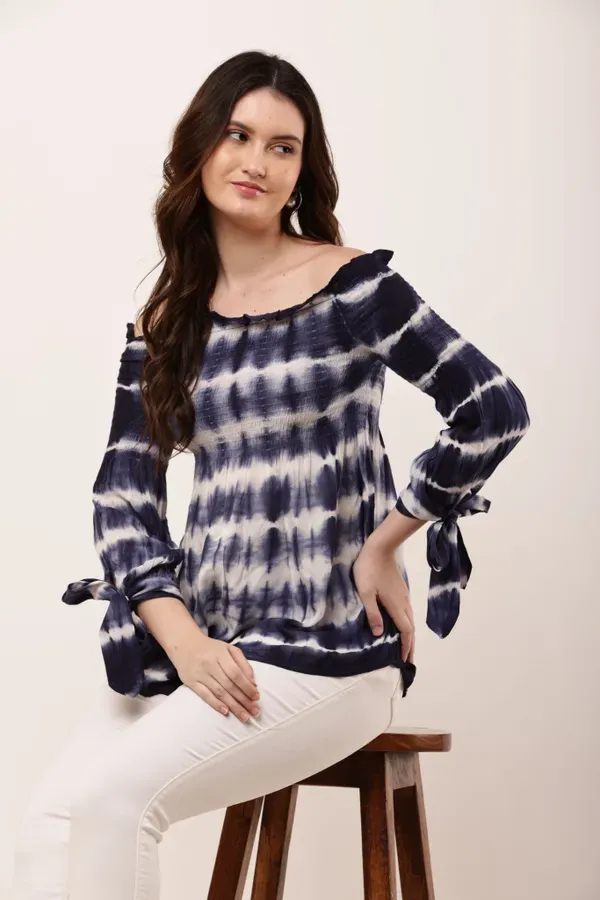 Dark_Blue_Premium_Viscose_Rayon_Top_For_Women