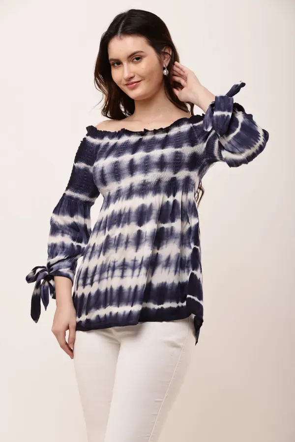 Dark_Blue_Premium_Viscose_Rayon_Top_For_Women