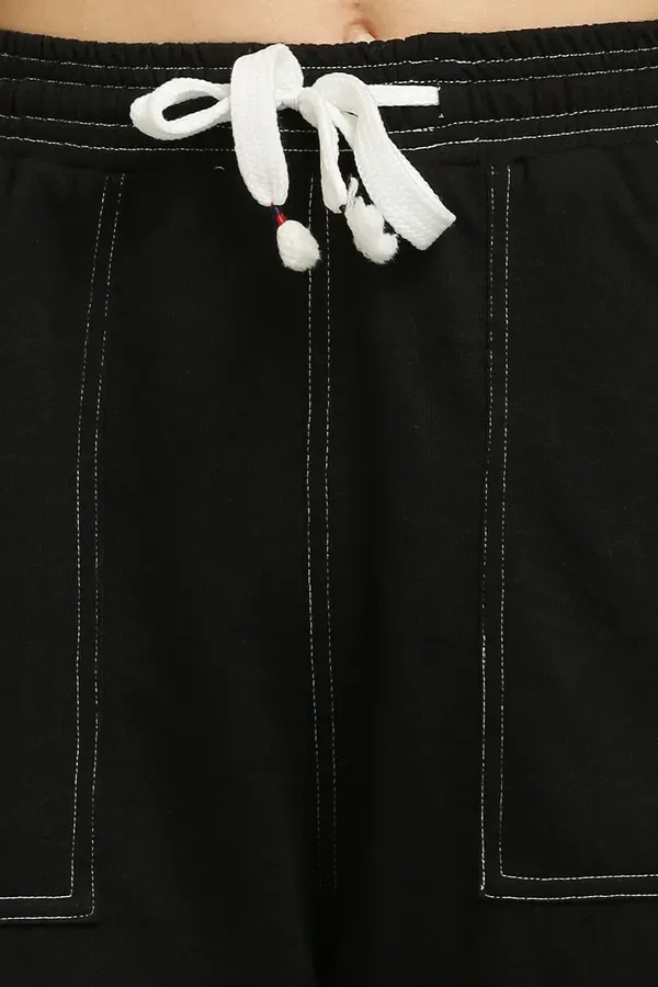 Black_Premium_Cotton_And_Polyester_Cargo_Pants_For_Women