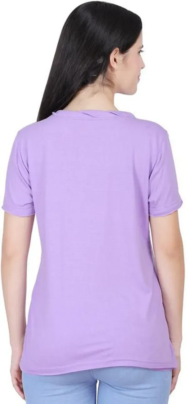 Purple_Premium_Cotton_And_Polyester_T-Shirt_For_Women