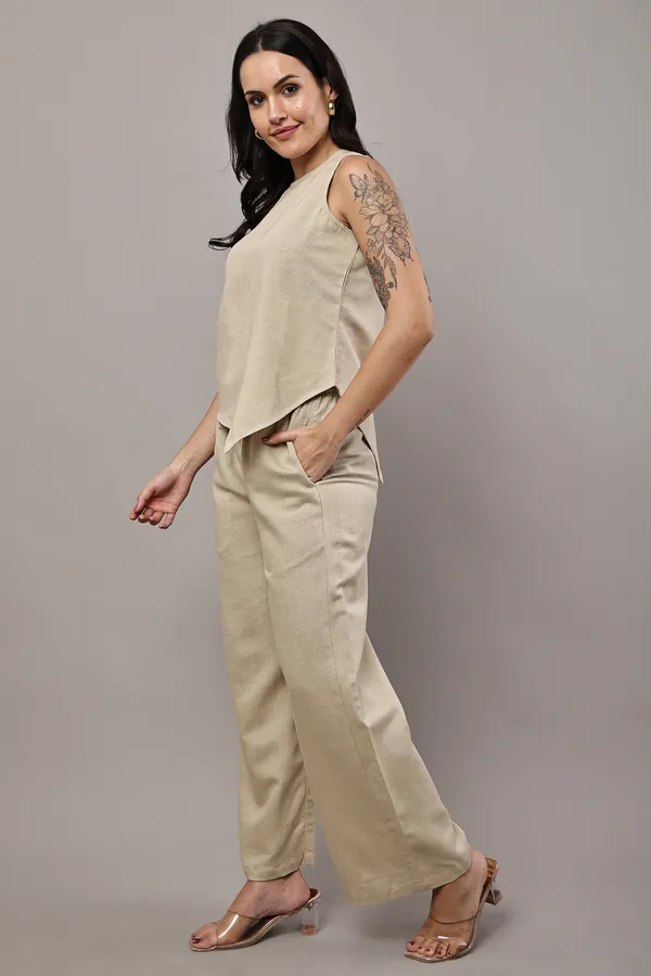Beige_Premium_Rayon_Straight_Fit_Co-Ord_Set_For_Women