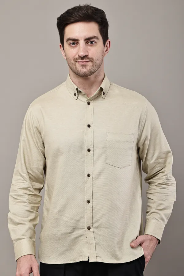 Beige_Premium_Linen_Button-Down_Collar_Shirt_For_Men