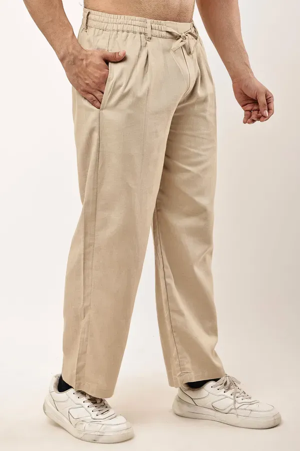 Beige_Premium_Linen_And_Cotton_Casual_Trousers_For_Men
