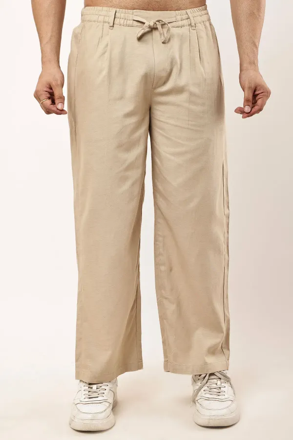 Beige_Premium_Linen_And_Cotton_Casual_Trousers_For_Men