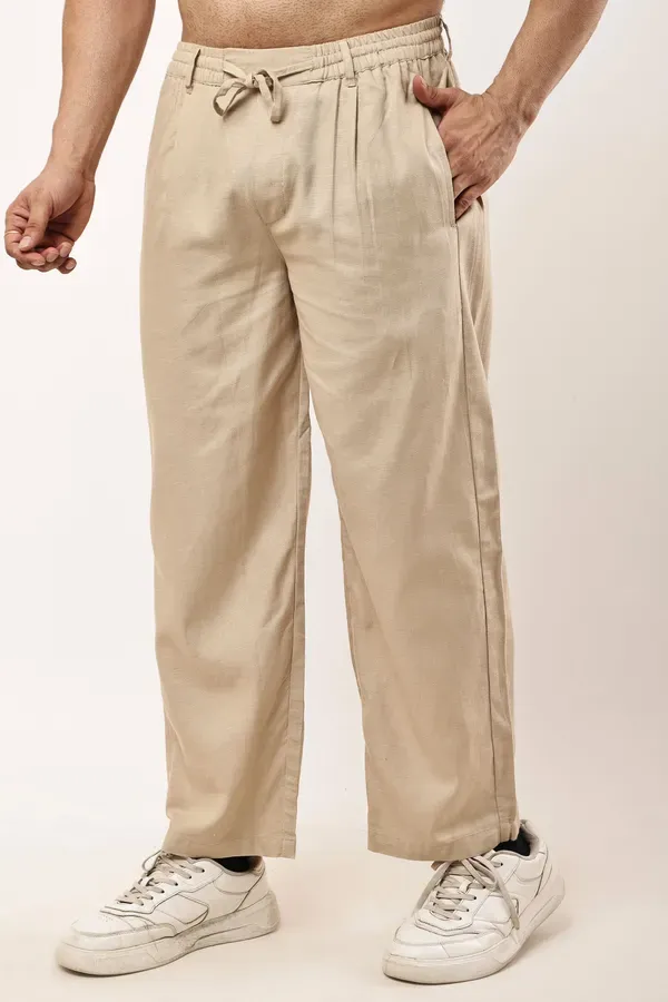 Beige_Premium_Linen_And_Cotton_Casual_Trousers_For_Men