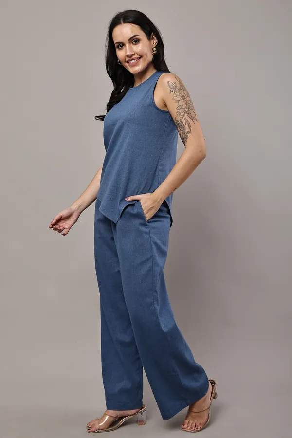 Blue_Premium_Rayon_Top_And_Pant_Set_For_Women