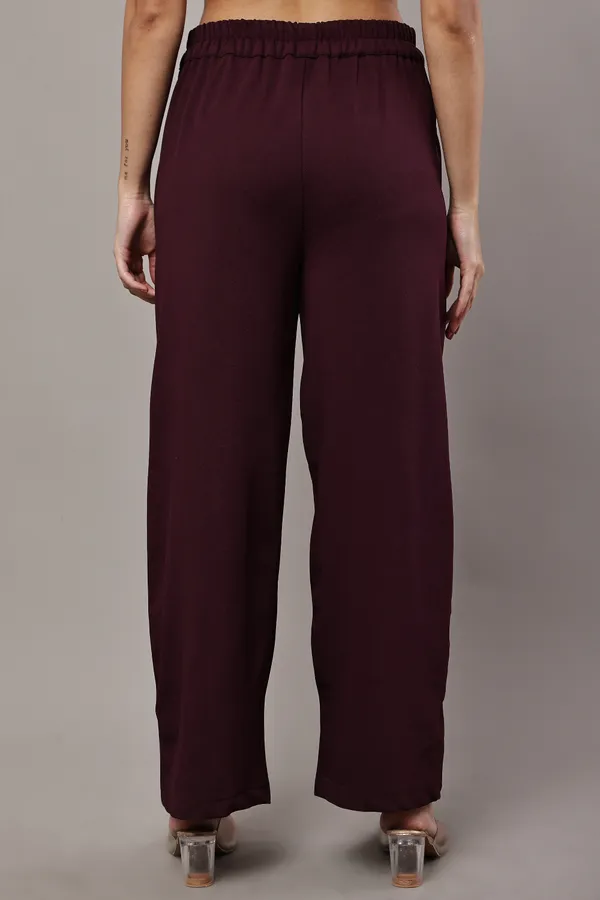 Maroon_Premium_Cotton_Twill_Vest_And_Palazzo_Set_For_Women